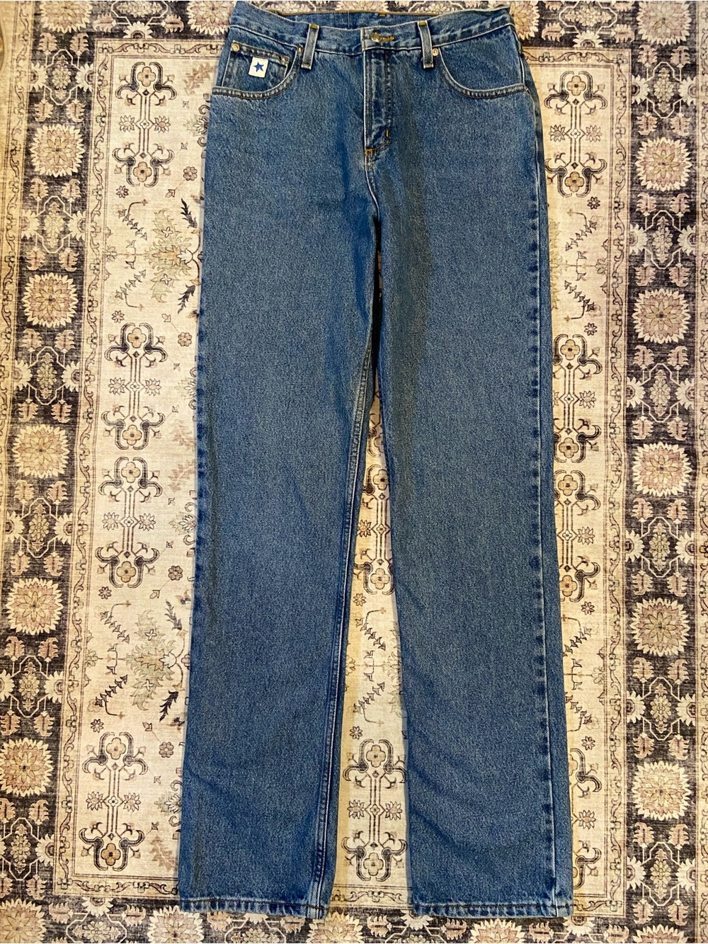 Rockies Vintage XL Length Slim High Waist Denim Jeans Cotton Blue Size 9 Western
